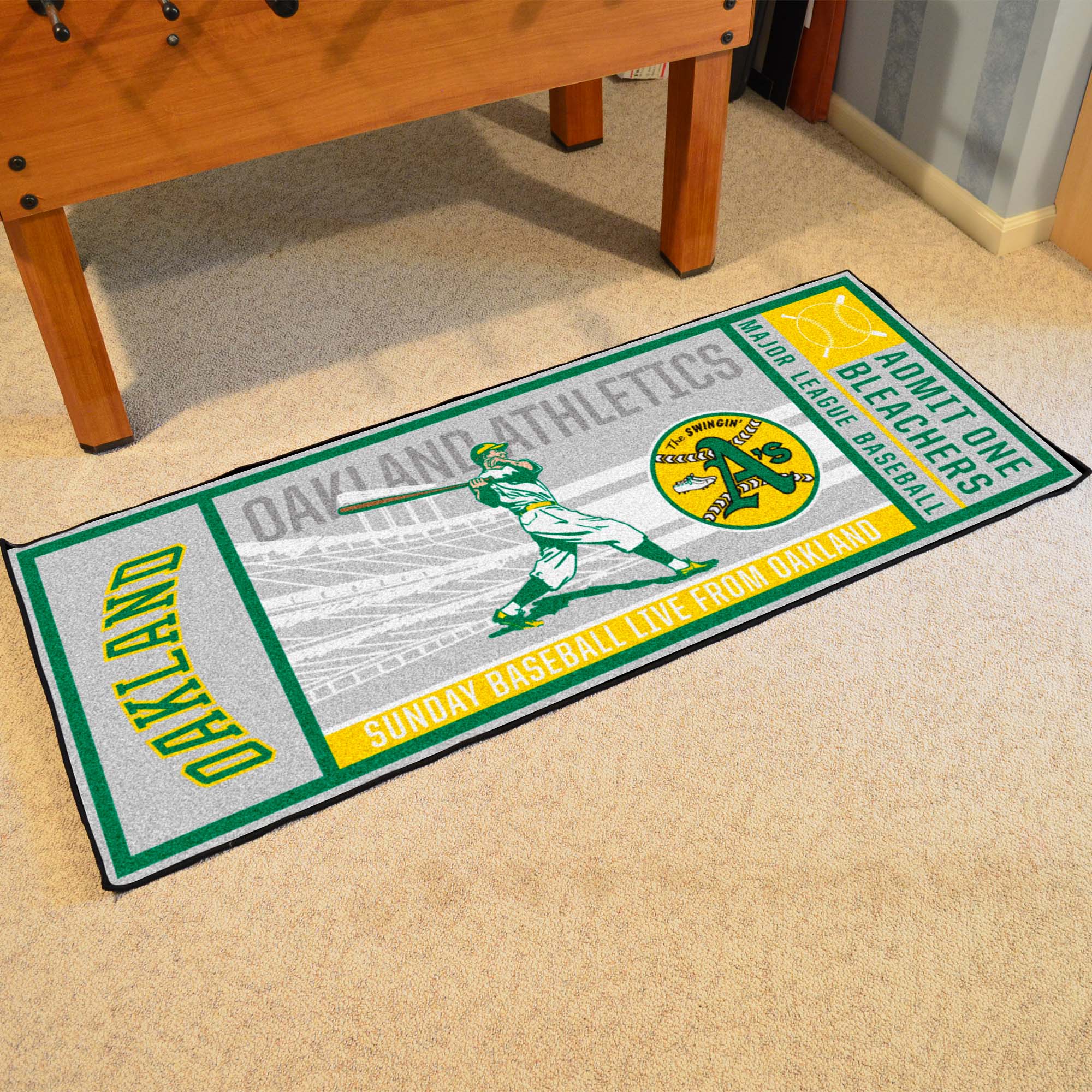 Oakland Athletics Ticket Runner Rug - 30in. x 72in.1981