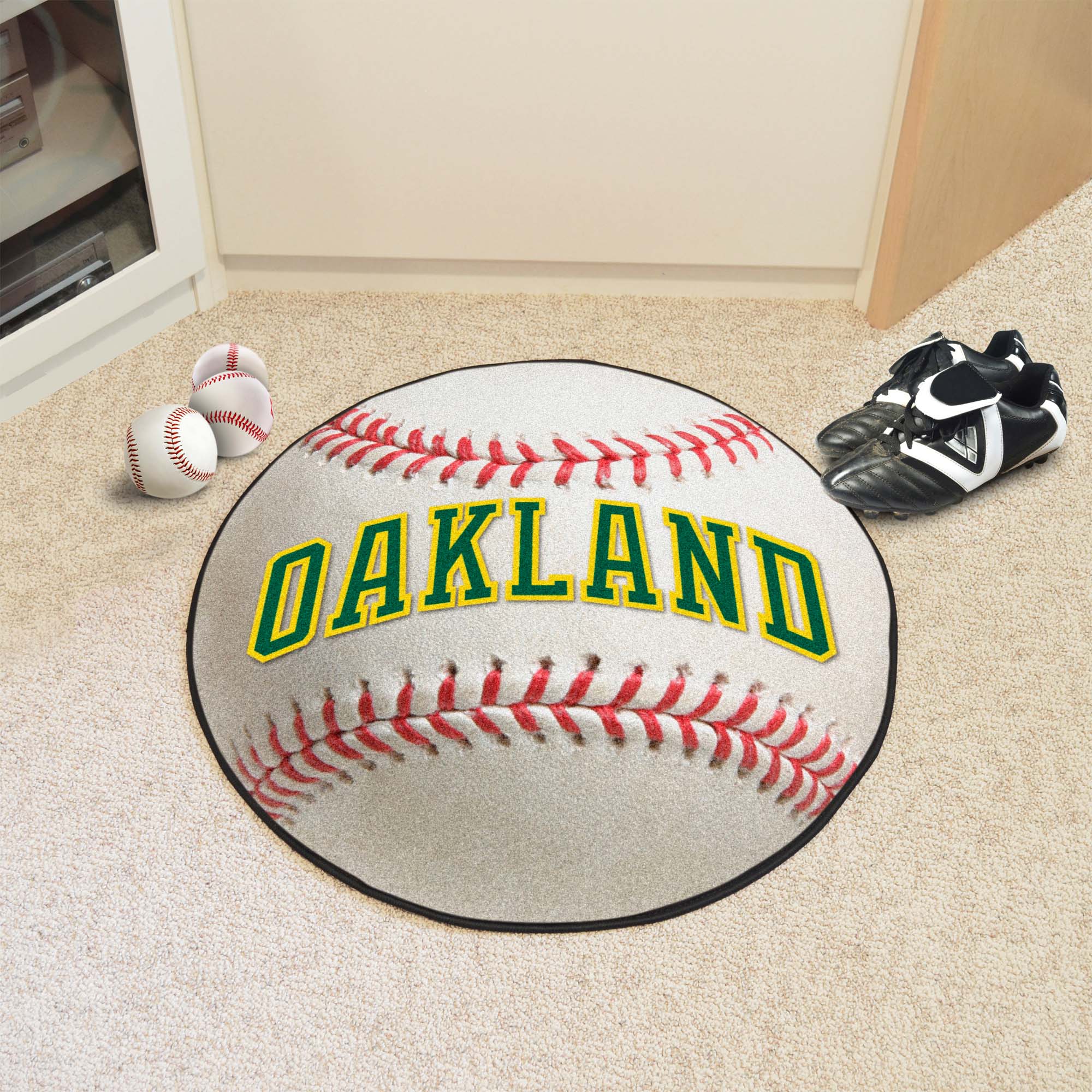 Oakland Athletics Baseball Rug - 27in. Diameter1981 - Oakland Athletics