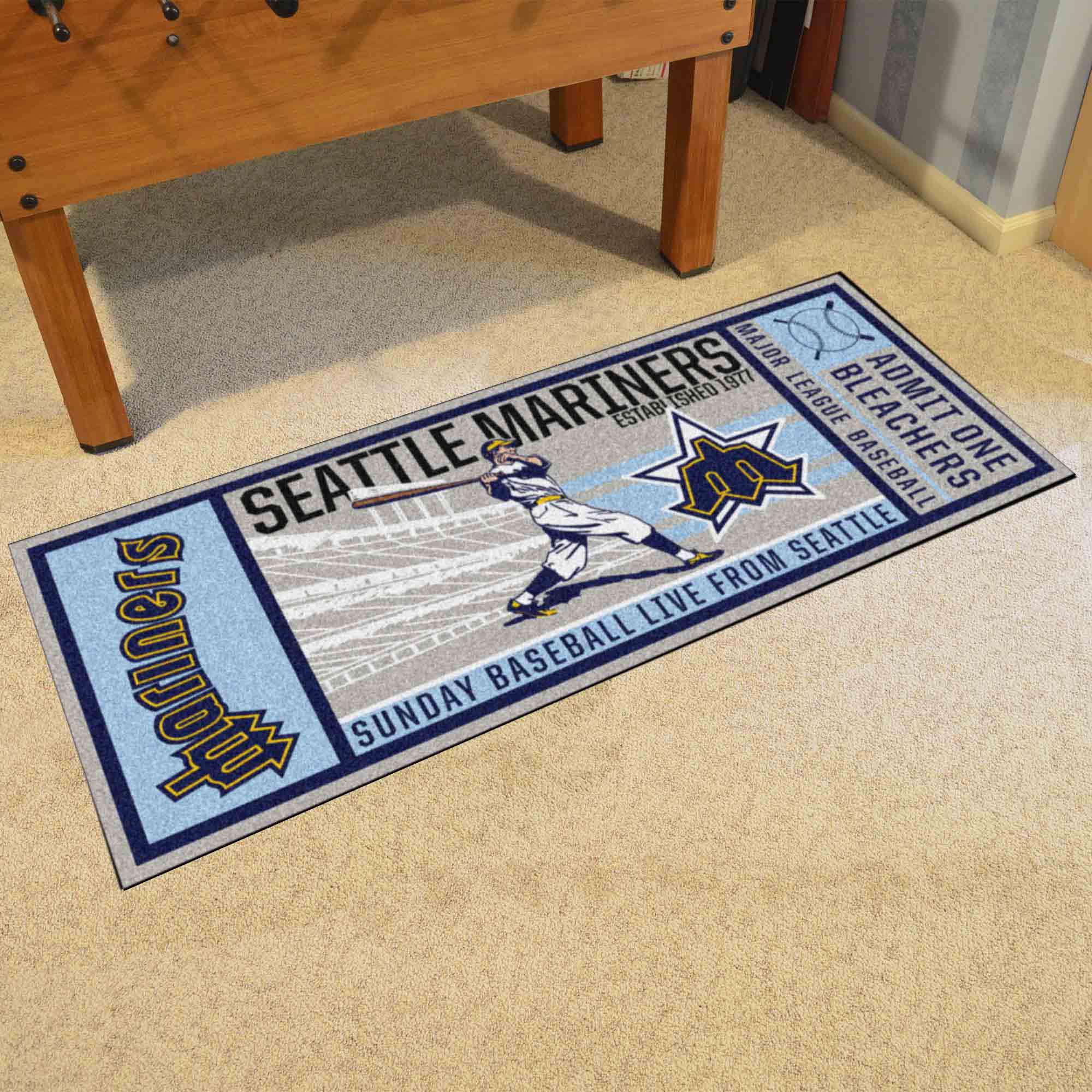 Seattle Mariners Ticket Runner Rug - 30in. x 72in.