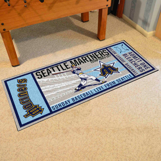 Seattle Mariners Ticket Runner Rug - 30in. x 72in.