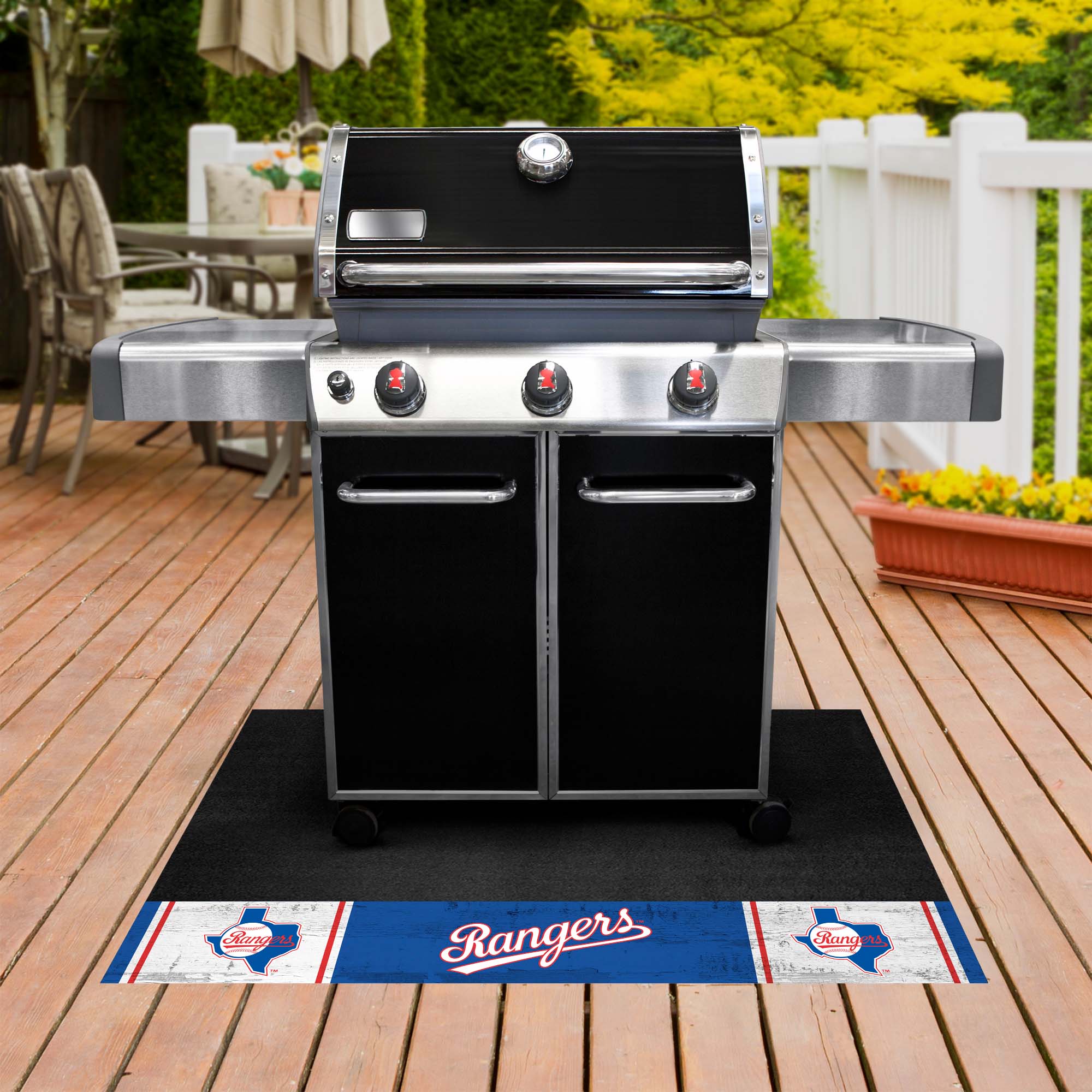 Texas Rangers Vinyl Grill Mat - 26in. x 42in.