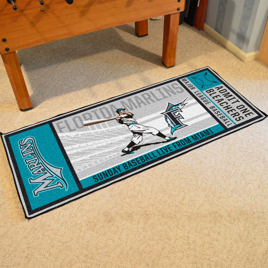 Florida Marlins Ticket Runner Rug - 30in. x 72in.