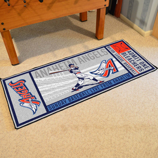 Anaheim Angels Ticket Runner Rug - 30in. x 72in. 1997 Retro Logo