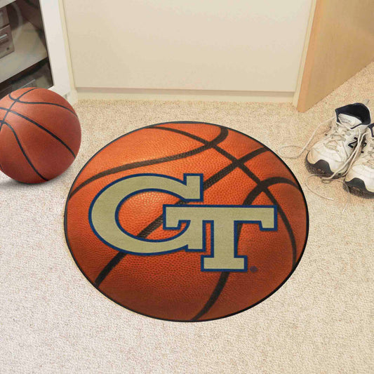 Georgia Tech Yellow Jackets Basketball Rug - 27in. Diameter, GT