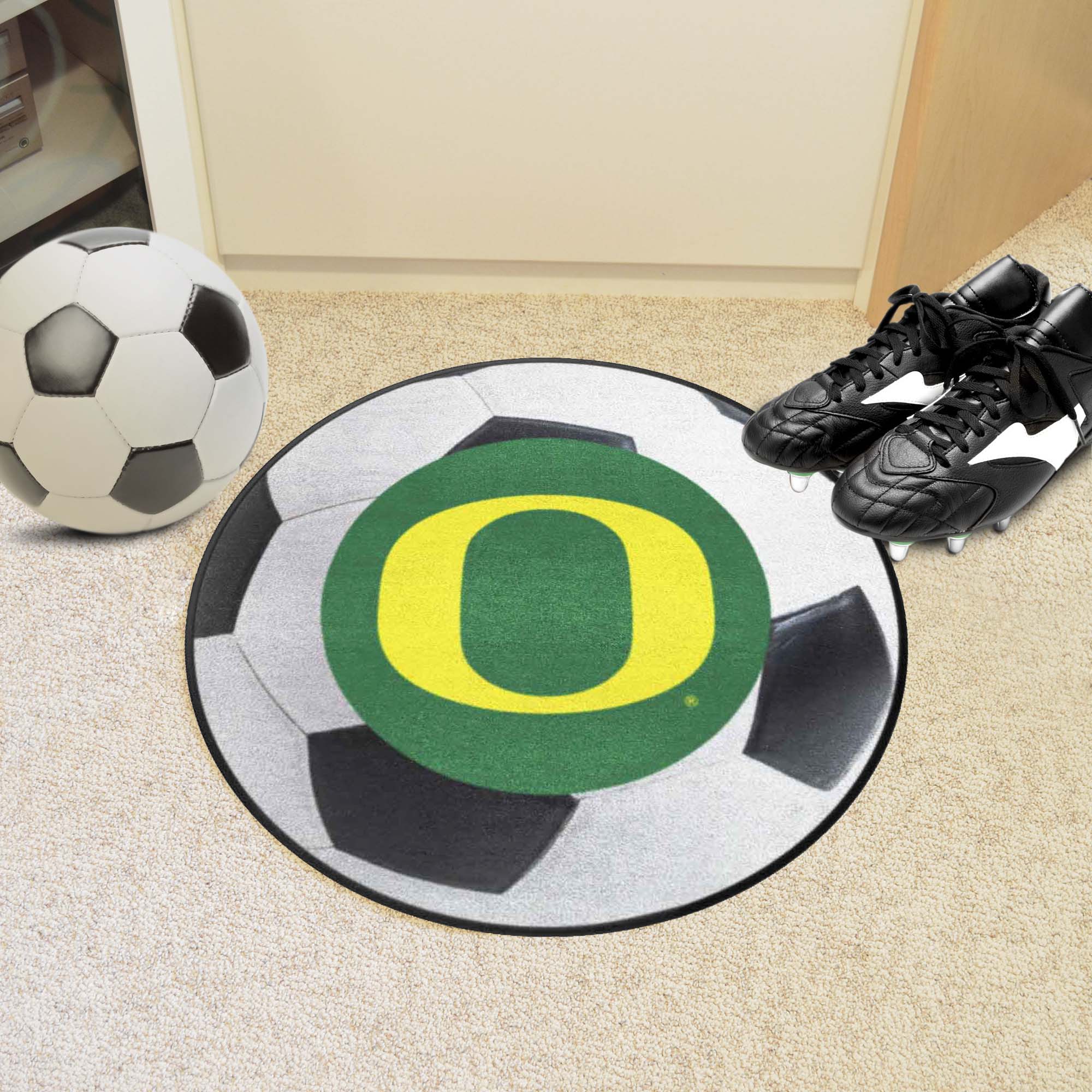 Oregon Ducks Soccer Ball Rug - 27in. Diameter