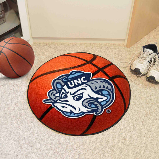 North Carolina Tar Heels Basketball Rug - 27in. Diameter, Ram - North Carolina