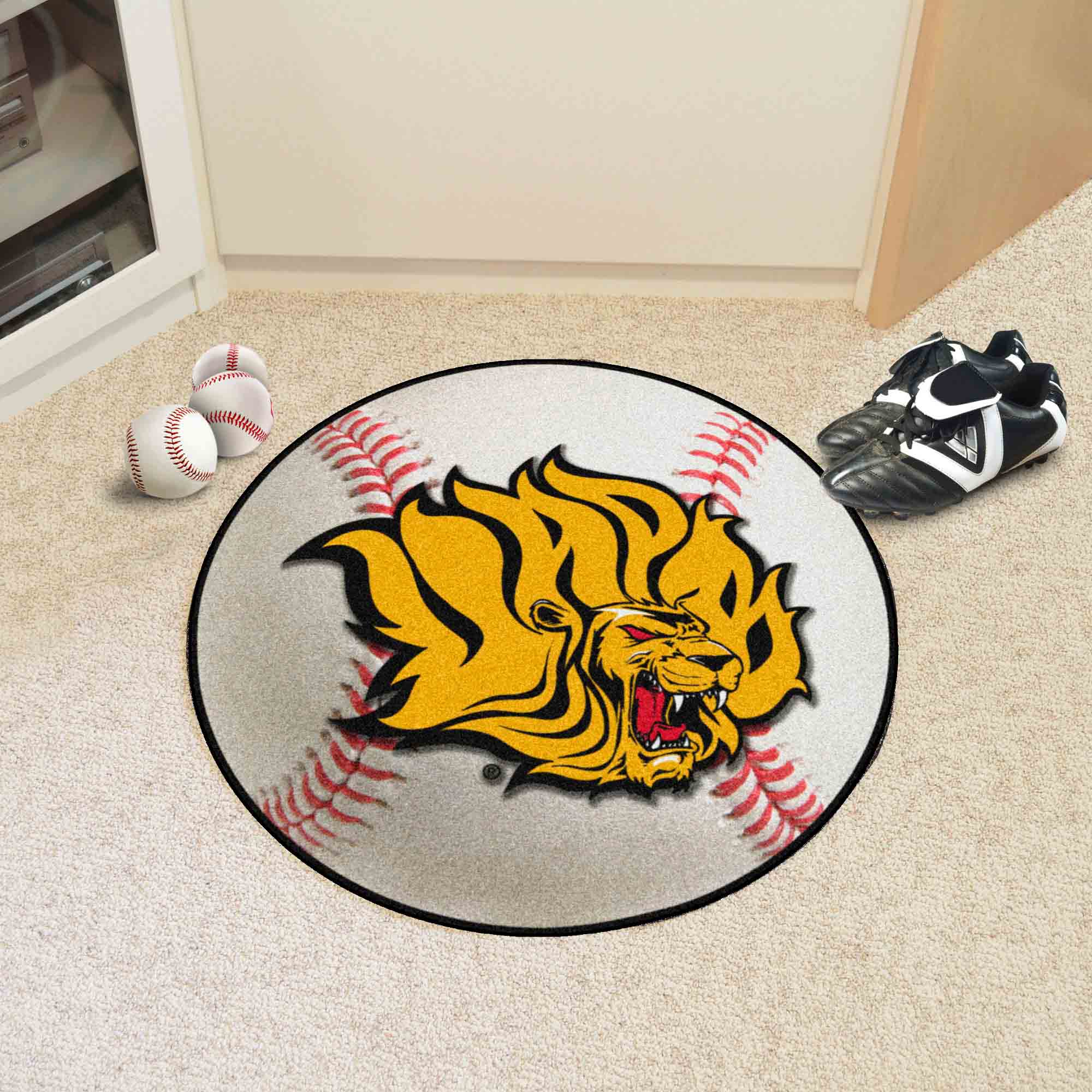 UAPB Golden Lions Baseball Rug - 27in. Diameter