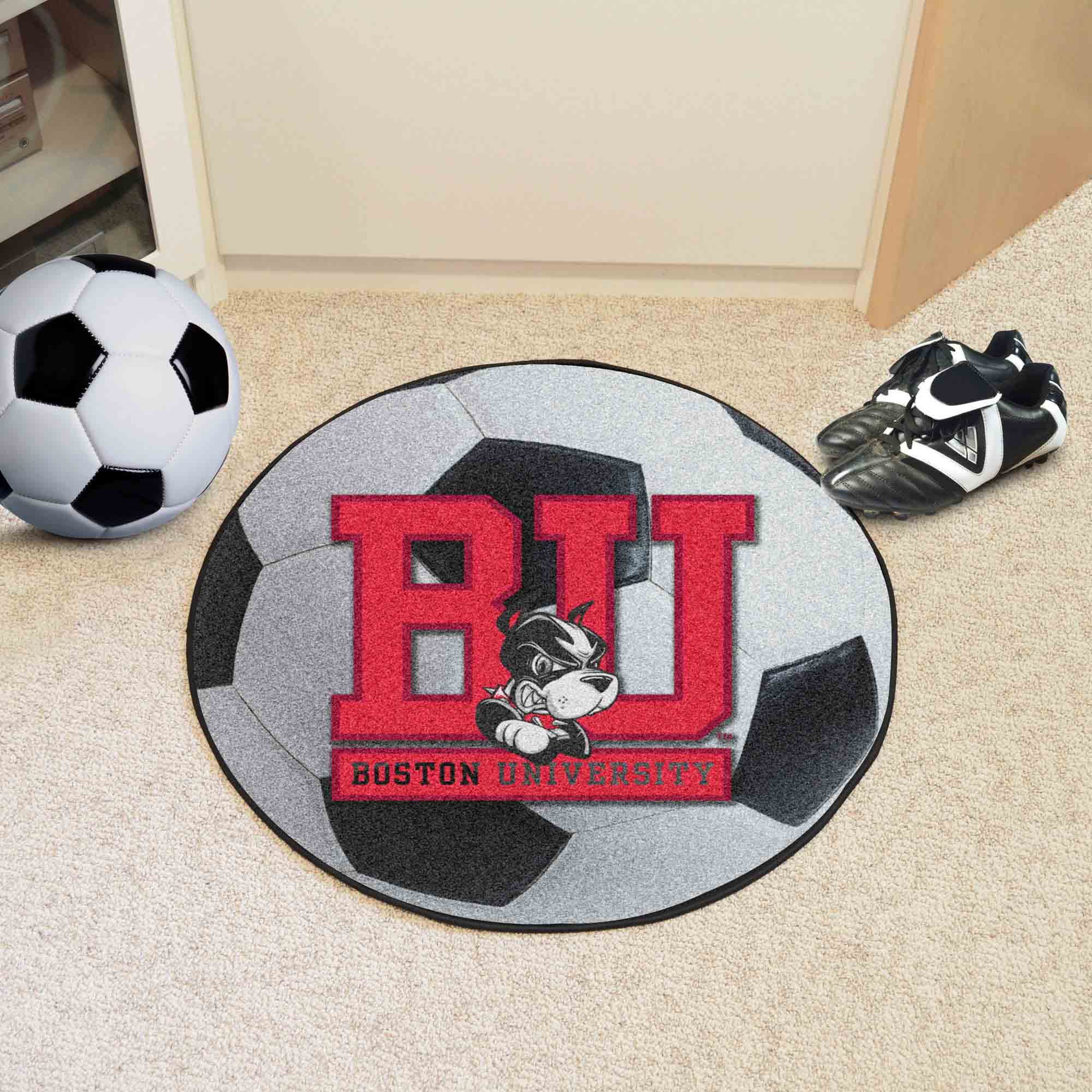 Boston Terriers Soccer Ball Rug - 27in. Diameter