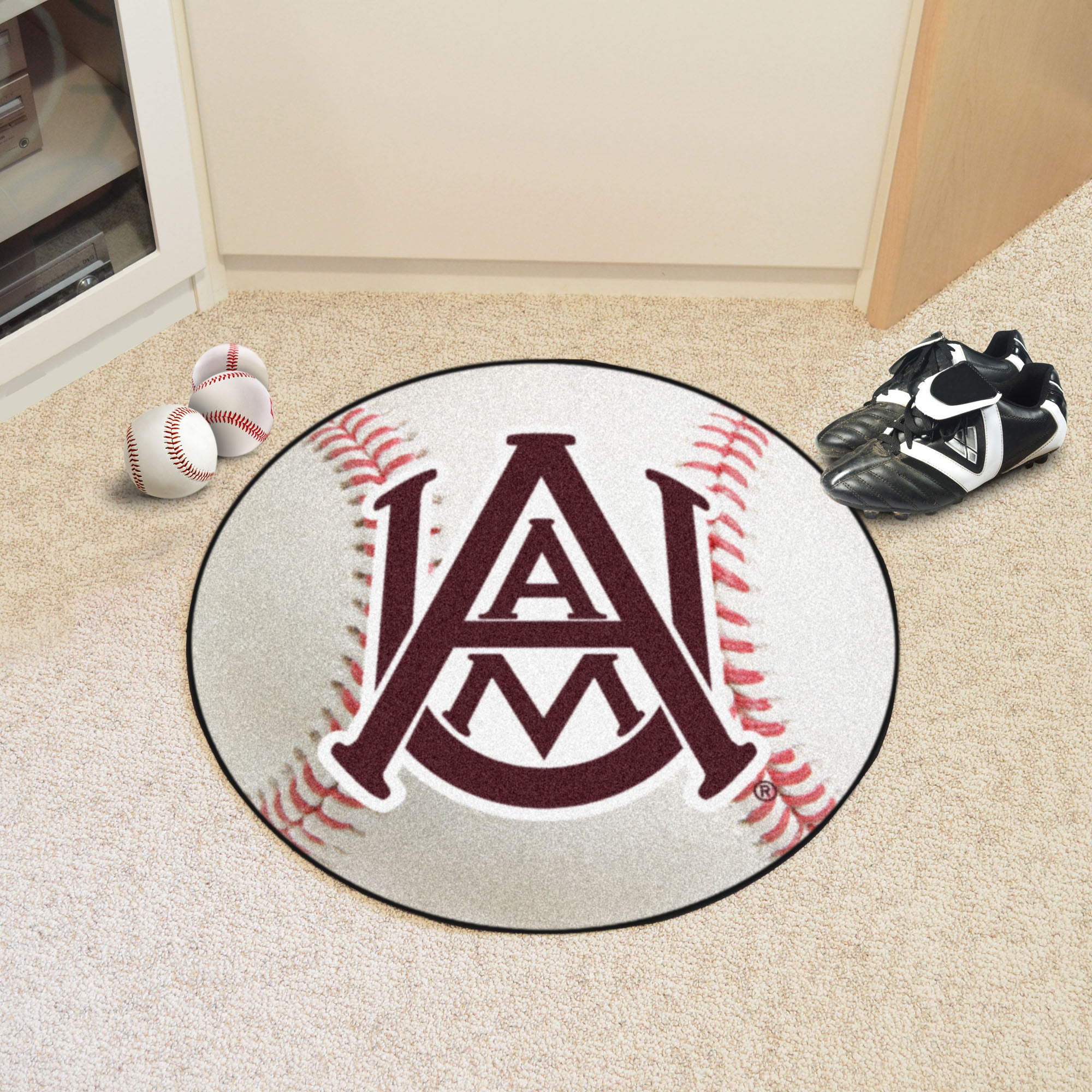 Alabama A&M Bulldogs Baseball Rug - 27in. Diameter