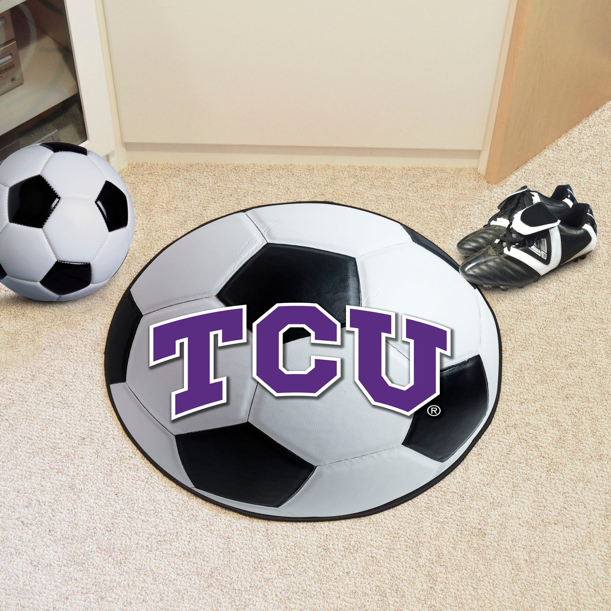 TCU Horned Frogs Soccer Ball Rug - 27in. Diameter