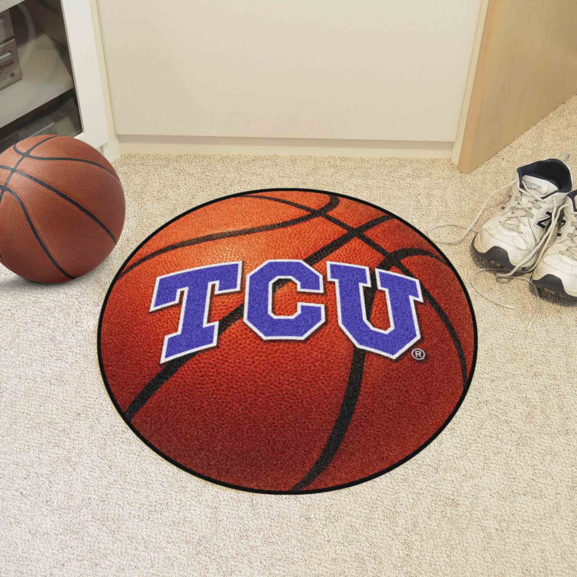 TCU Horned Frogs Basketball Rug - 27in. Diameter