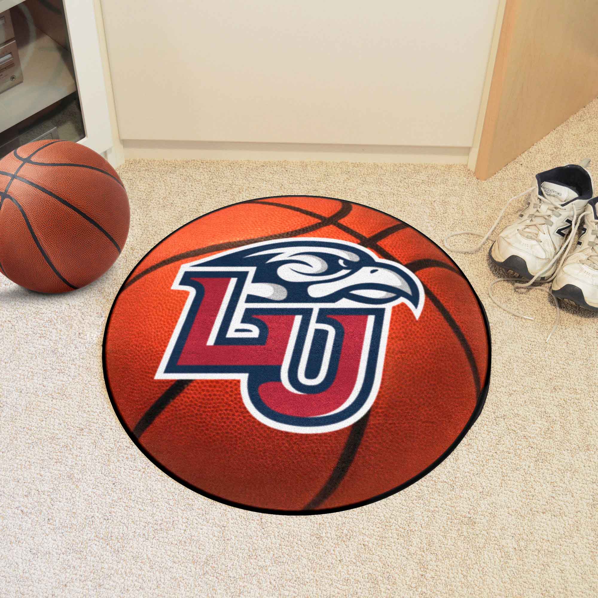 Liberty Flames Basketball Rug - 27in. Diameter