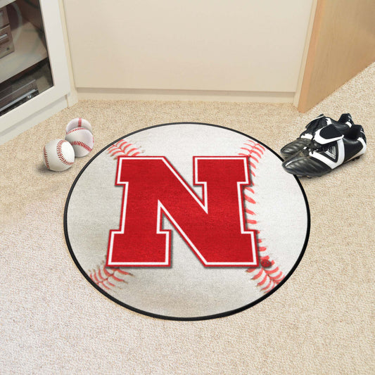 Nebraska Cornhuskers Baseball Rug - 27in. Diameter - Nebraska