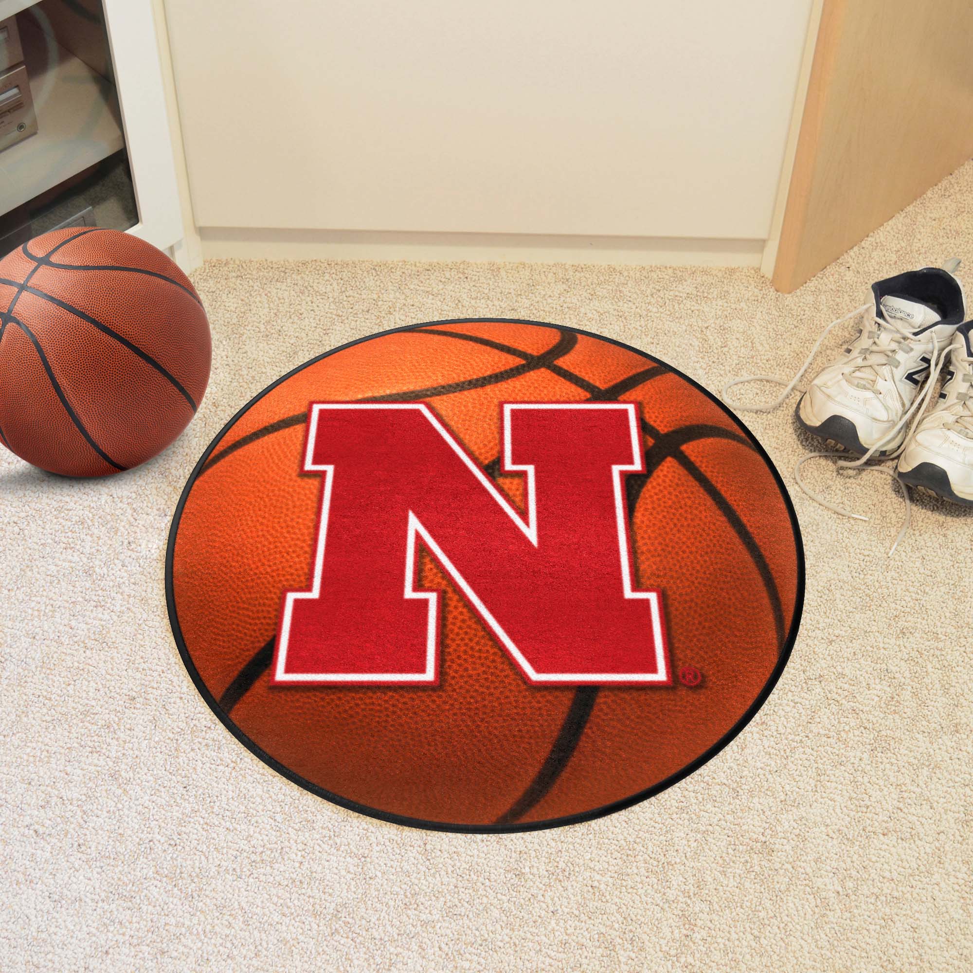 Nebraska Cornhuskers Basketball Rug - 27in. Diameter - Nebraska