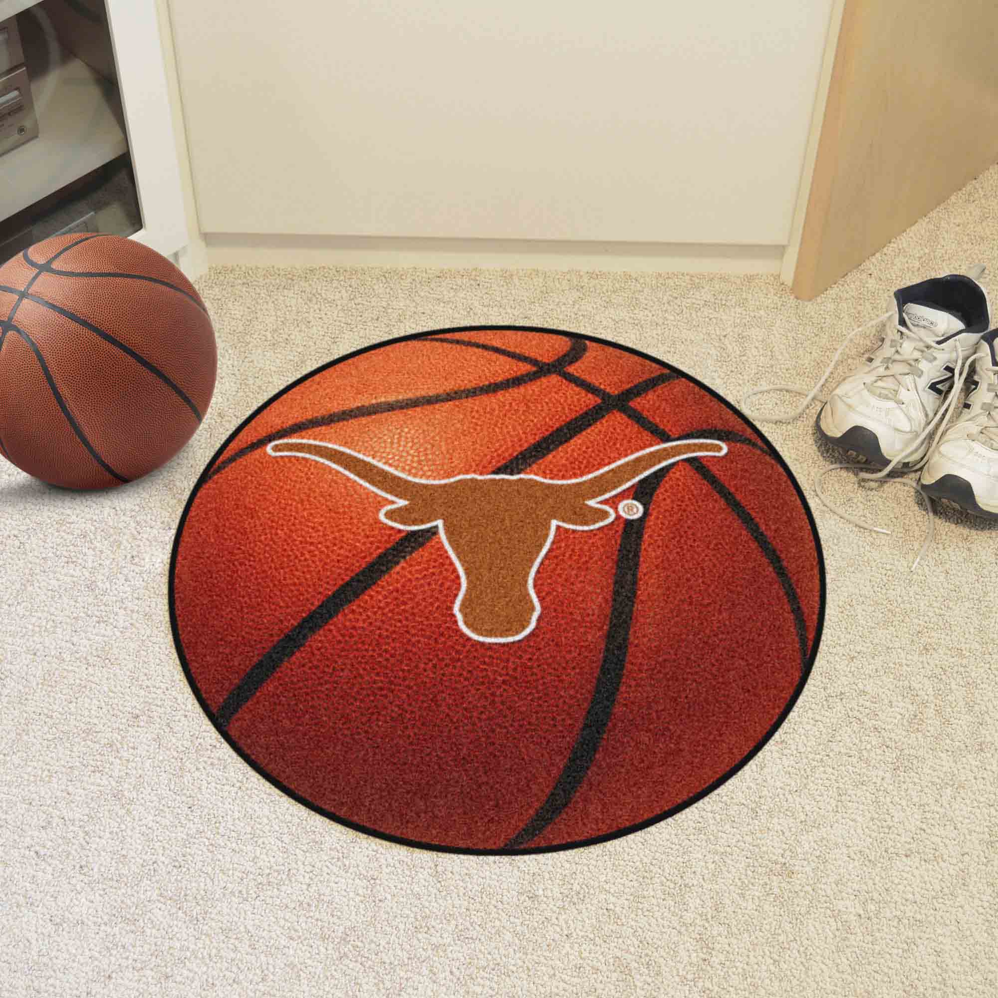 Texas Longhorns Basketball Rug - 27in. Diameter