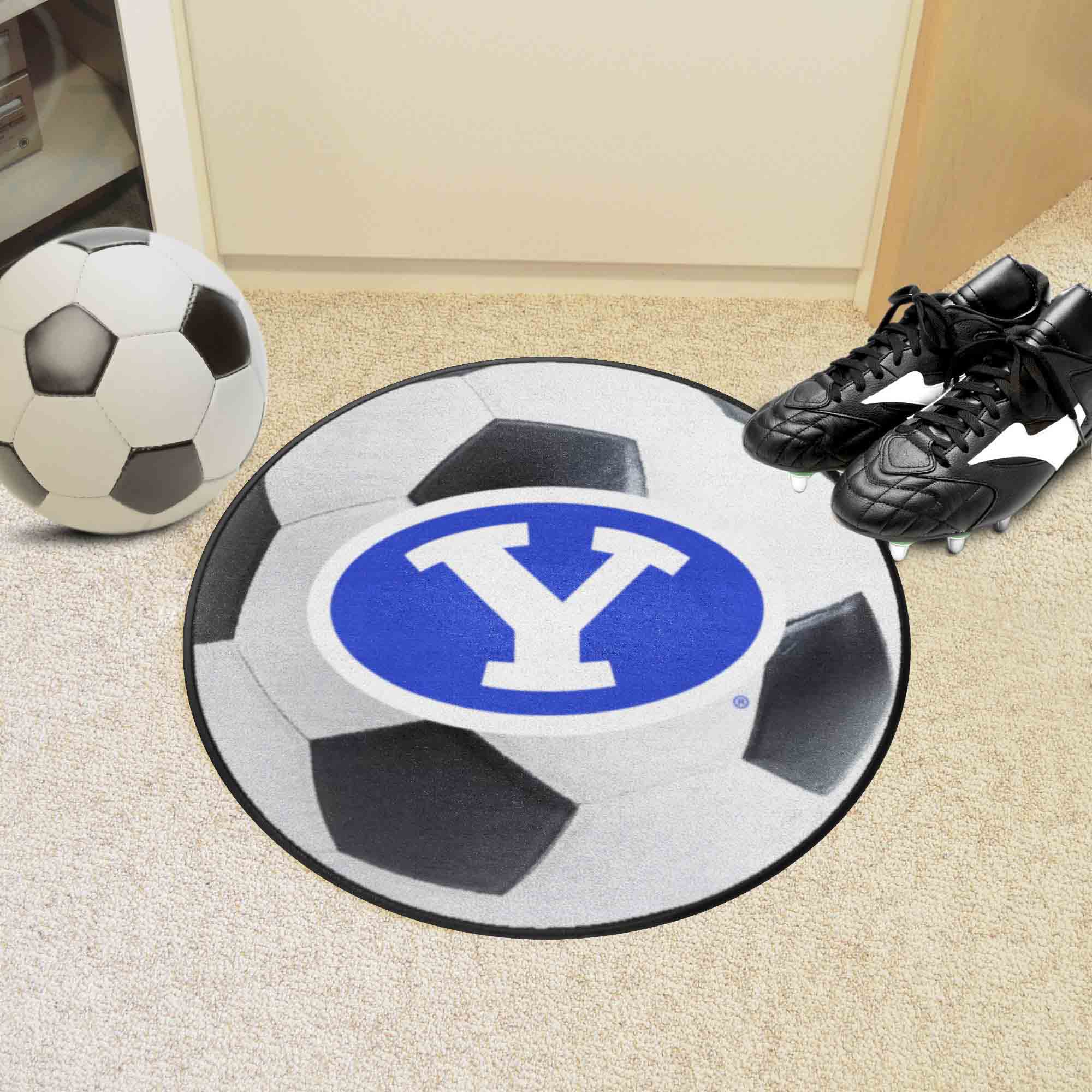 BYU Cougars Soccer Ball Rug - 27in. Diameter