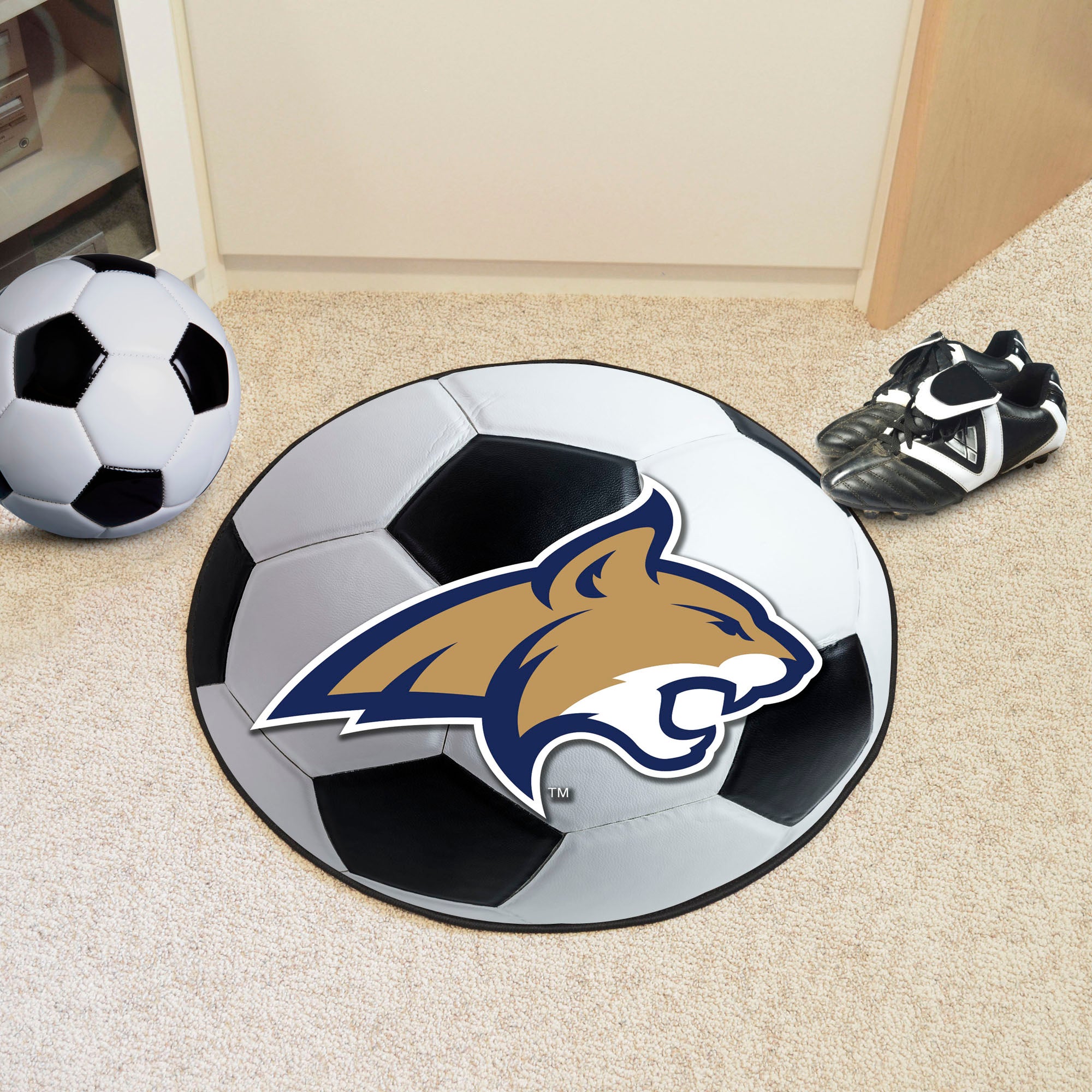 Montana State Grizzlies Soccer Ball Rug - 27in. Diameter