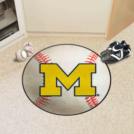 Michigan Wolverines Baseball Rug - 27in. Diameter