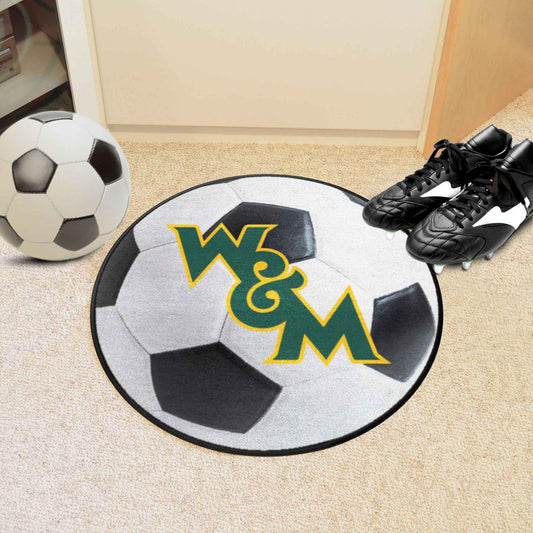 William & Mary Tribe Soccer Ball Rug - 27in. Diameter