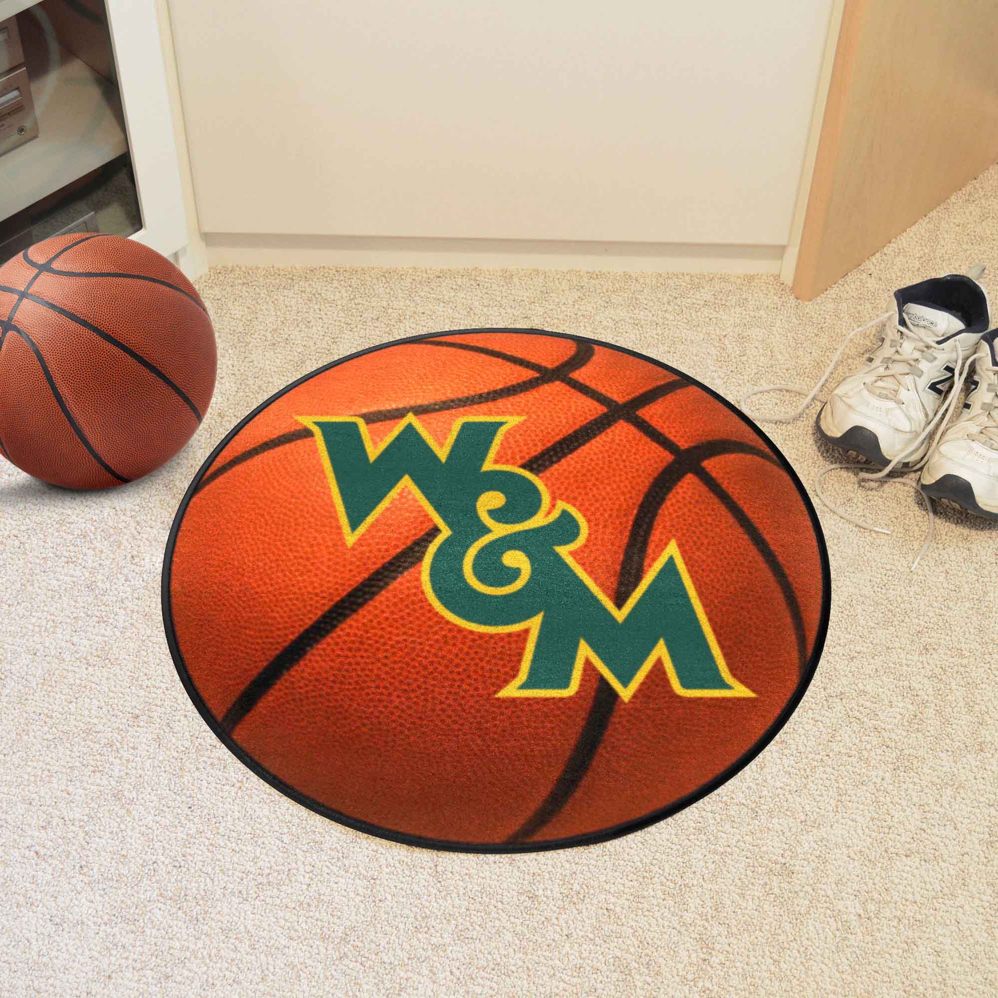 William & Mary Tribe Basketball Rug - 27in. Diameter