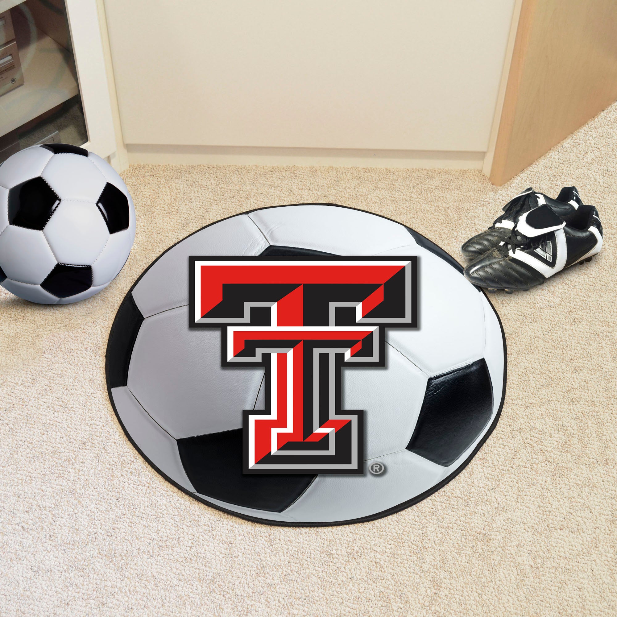 Texas Tech Red Raiders Soccer Ball Rug - 27in. Diameter