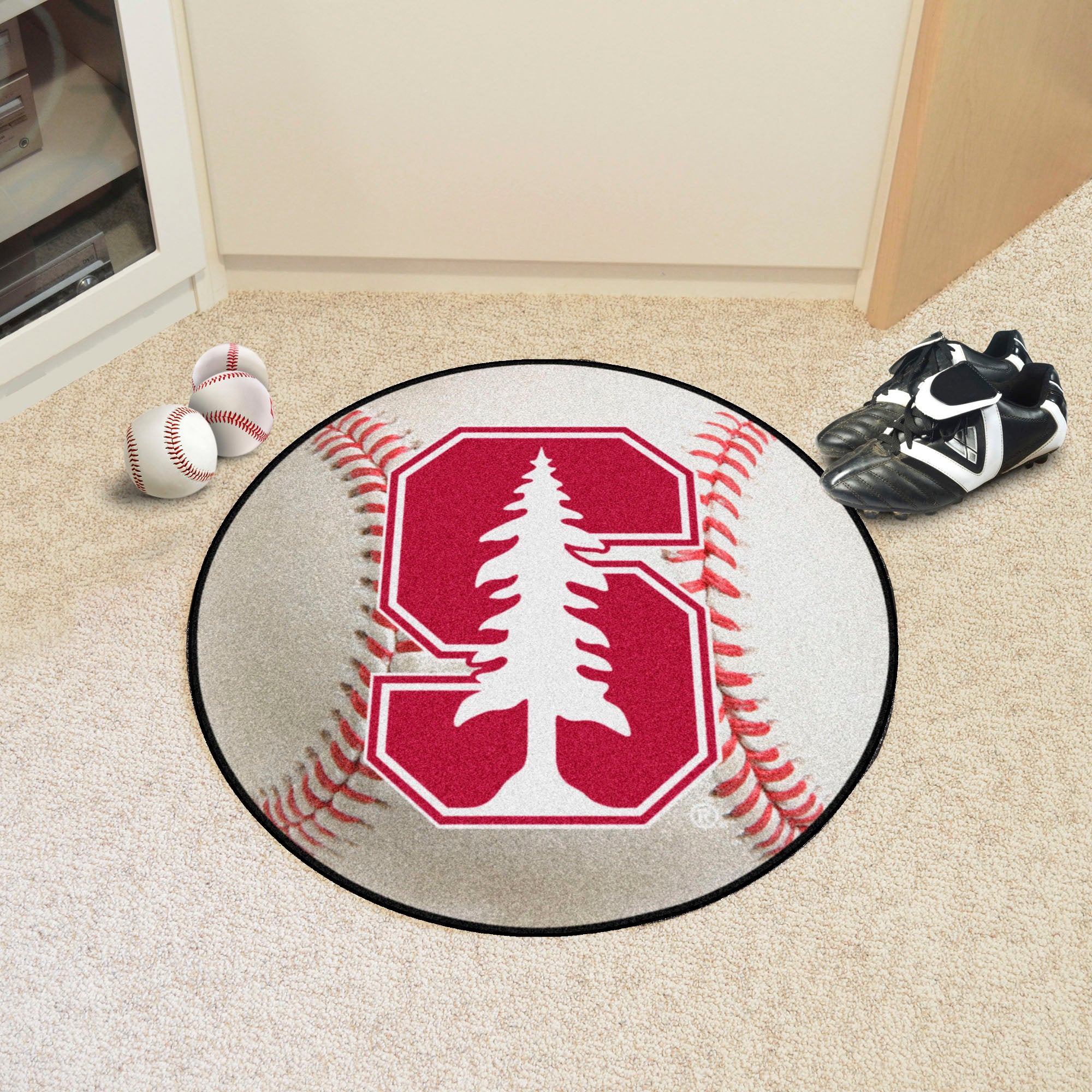 Stanford Cardinal Baseball Rug - 27in. Diameter