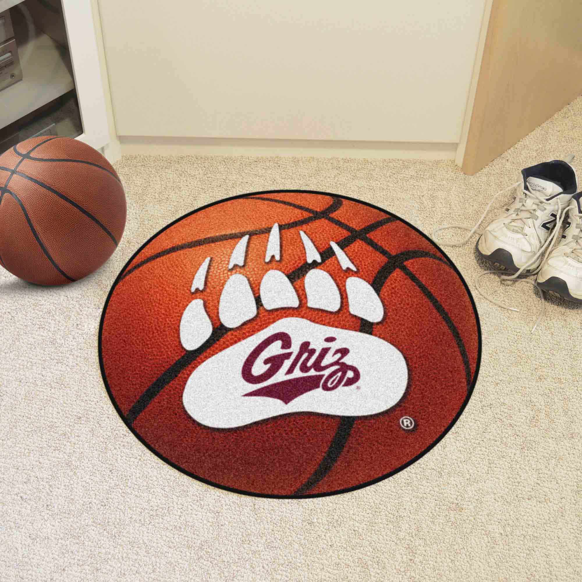 Montana Grizzlies Basketball Rug - 27in. Diameter