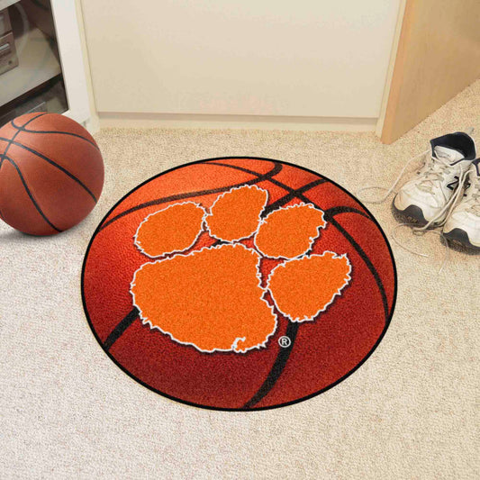 Clemson Tigers Basketball Rug - 27in. Diameter - Clemson