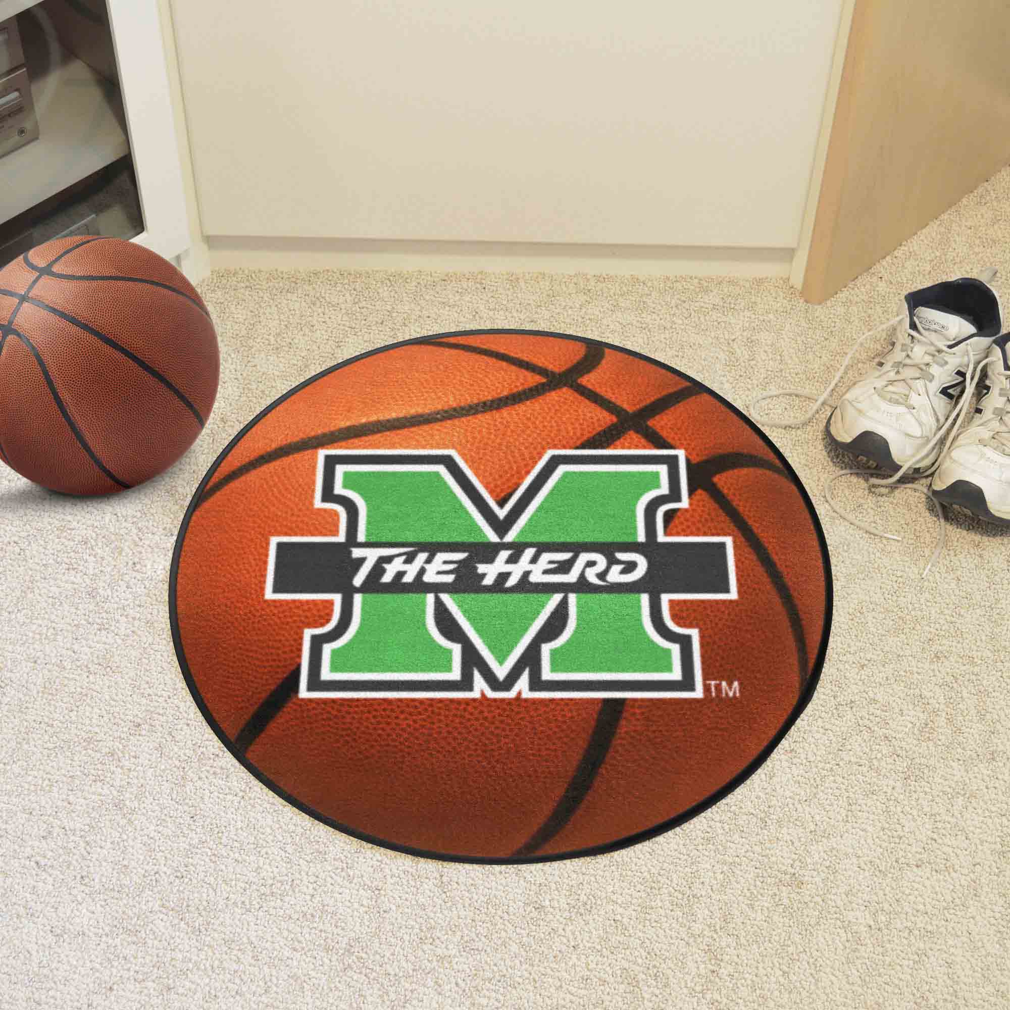 Marshall Thundering Herd Basketball Rug - 27in. Diameter