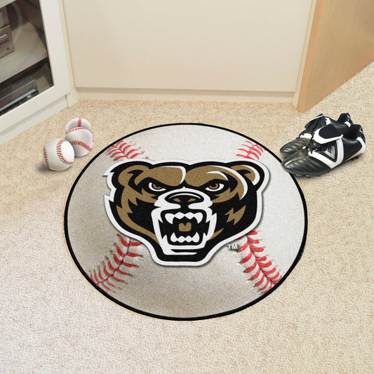 Oakland Golden Grizzlies Baseball Rug - 27in. Diameter