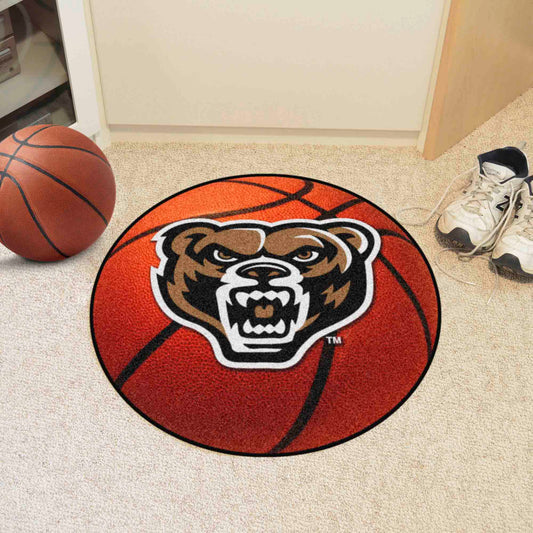 Oakland Golden Grizzlies Basketball Rug - 27in. Diameter