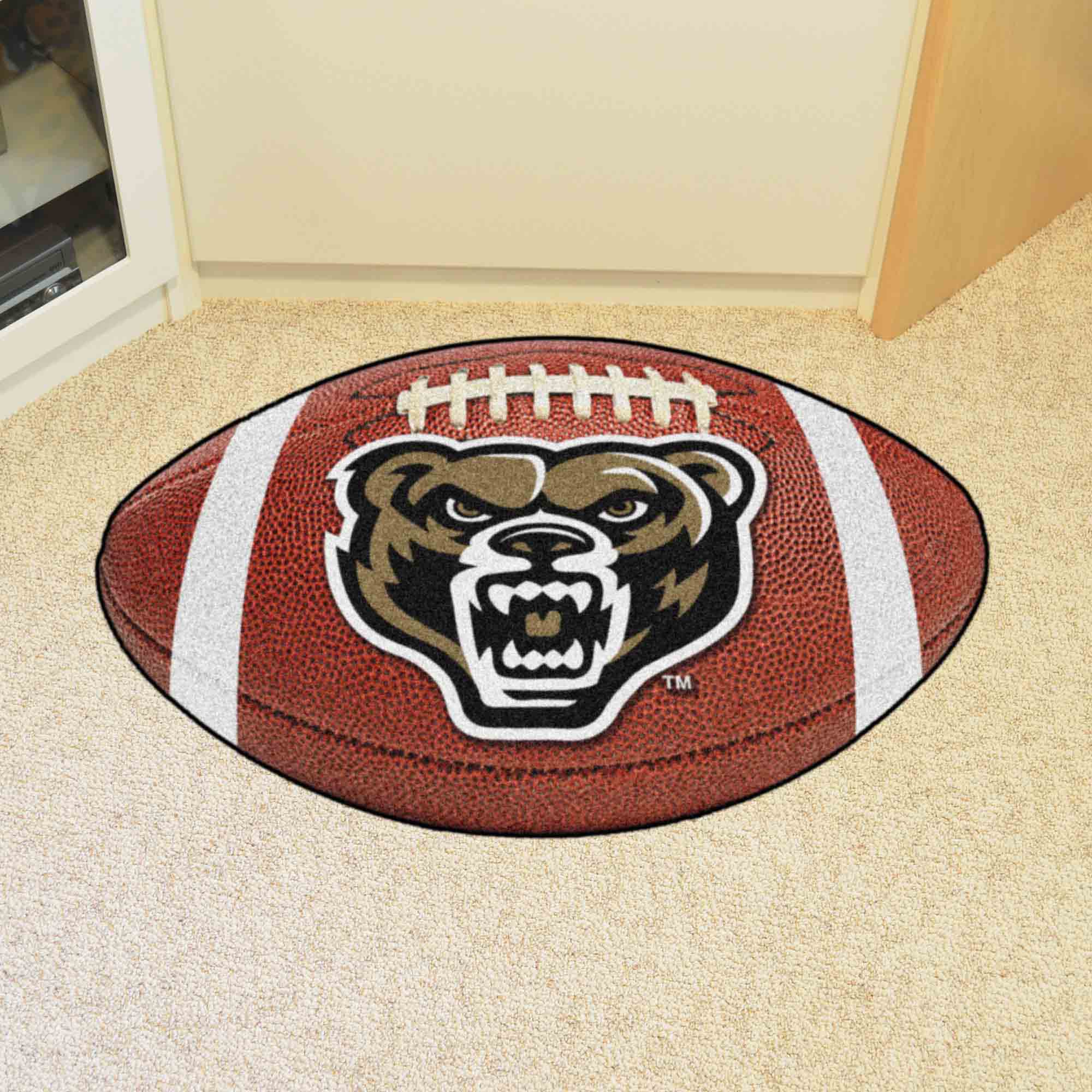 Oakland Golden Grizzlies Football Rug - 20.5in. x 32.5in.