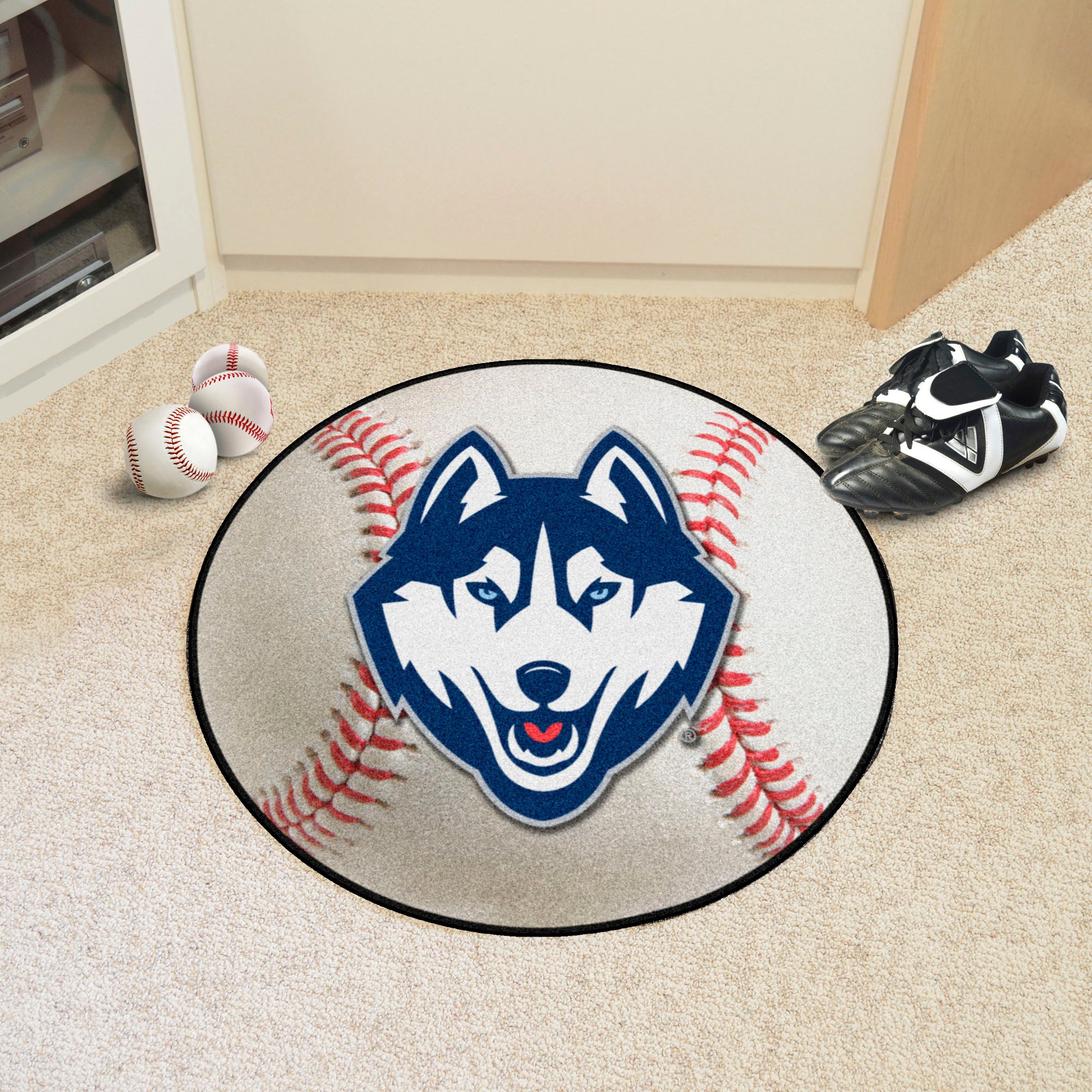 UConn Huskies Baseball Rug - 27in. Diameter