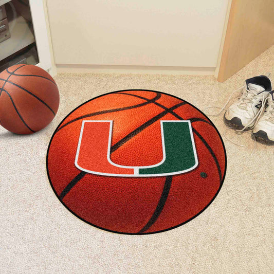 Miami Hurricanes Basketball Rug - 27in. Diameter