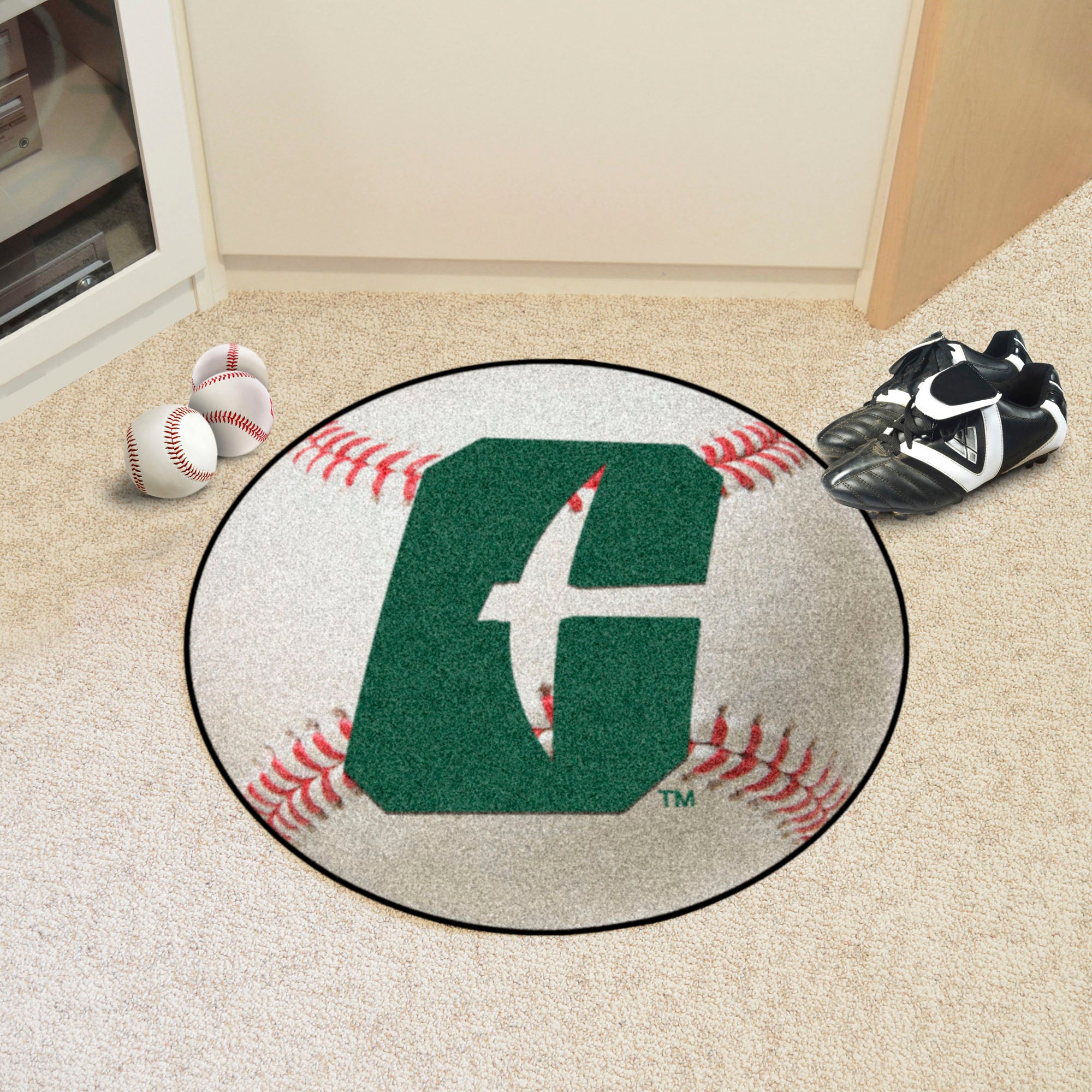 Charlotte 49ers Baseball Rug - 27in. Diameter - Charlotte