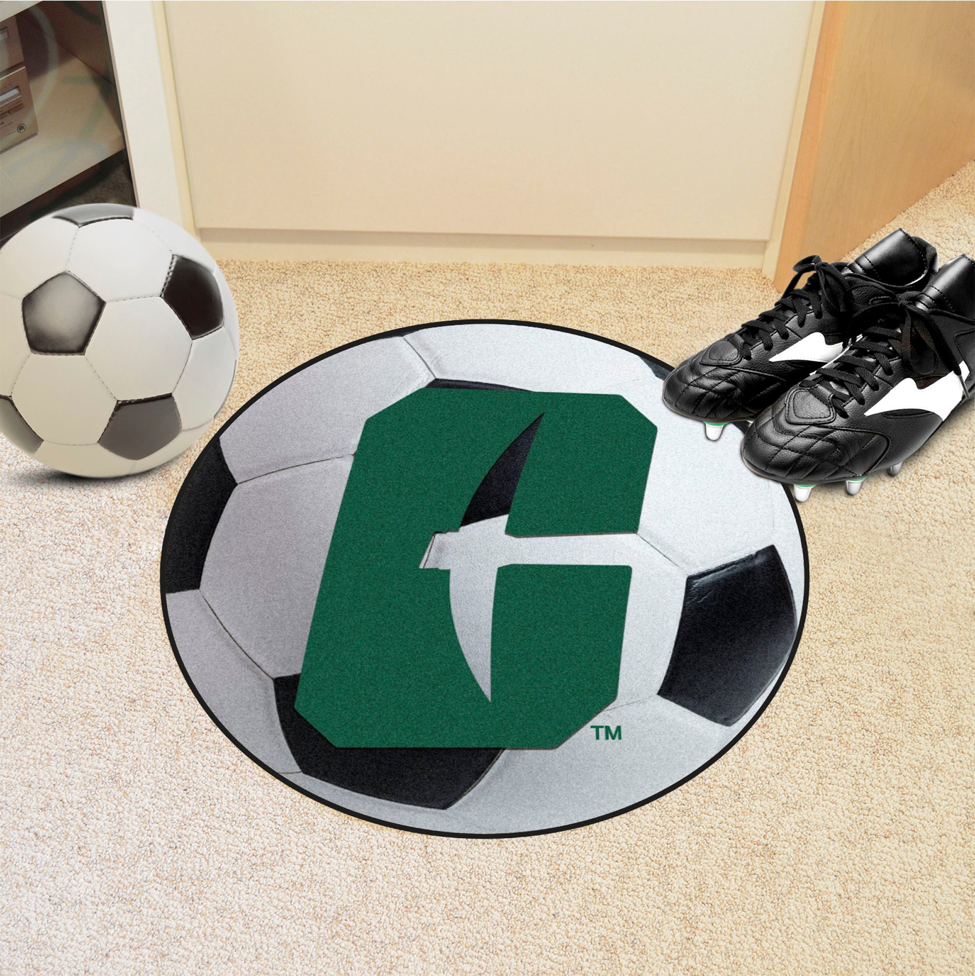 Charlotte 49ers Soccer Ball Rug - 27in. Diameter - Charlotte