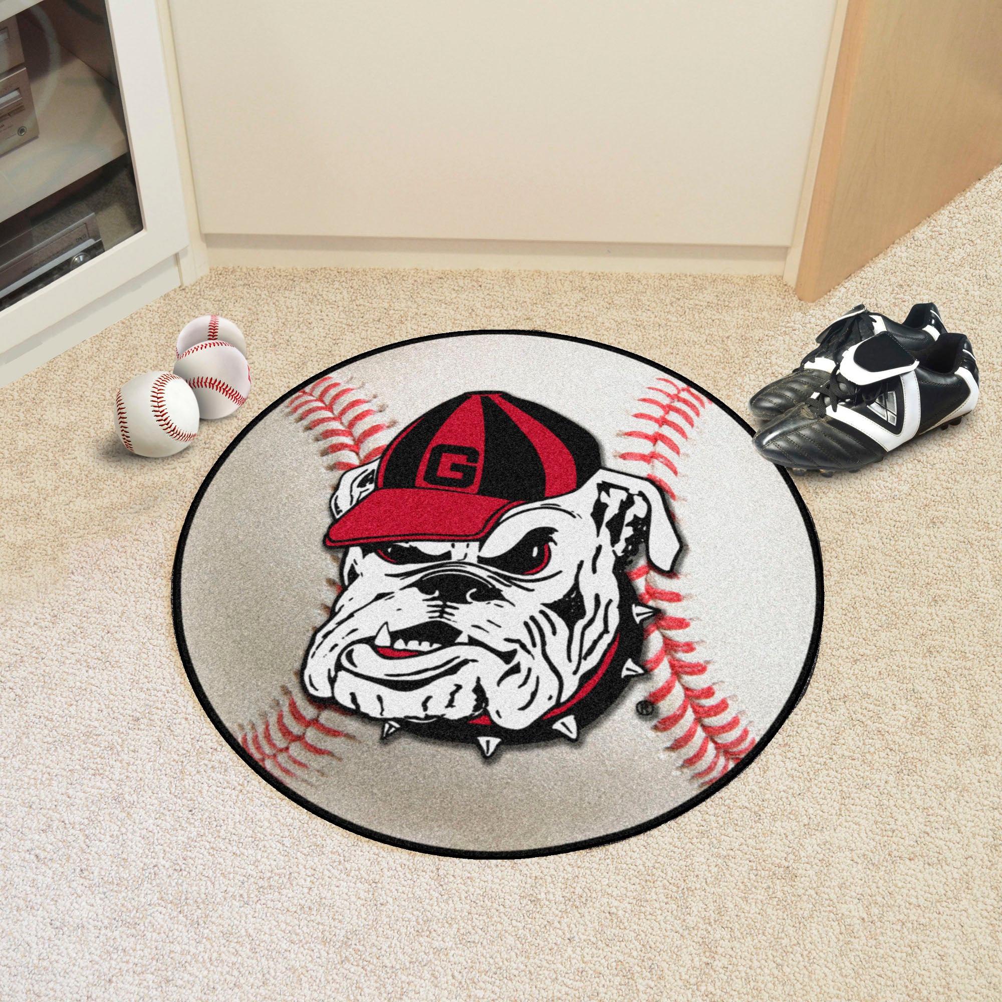 Georgia Bulldogs Baseball Rug - 27in. Diameter