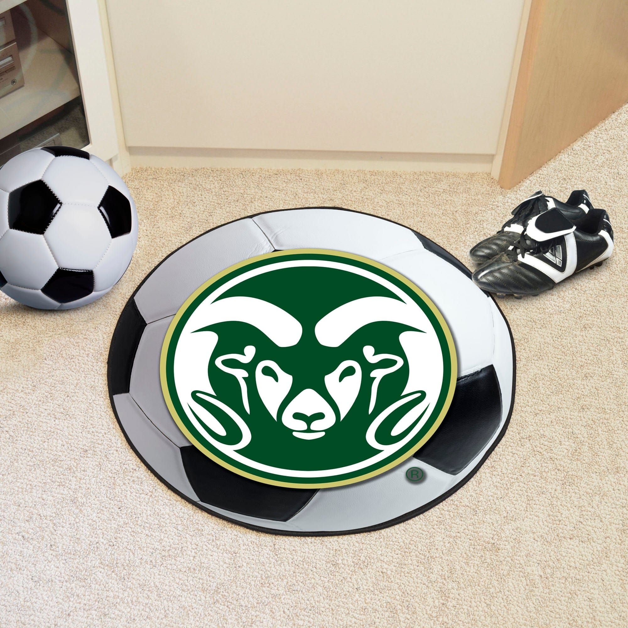 Colorado State Rams Soccer Ball Rug - 27in. Diameter - Colorado State