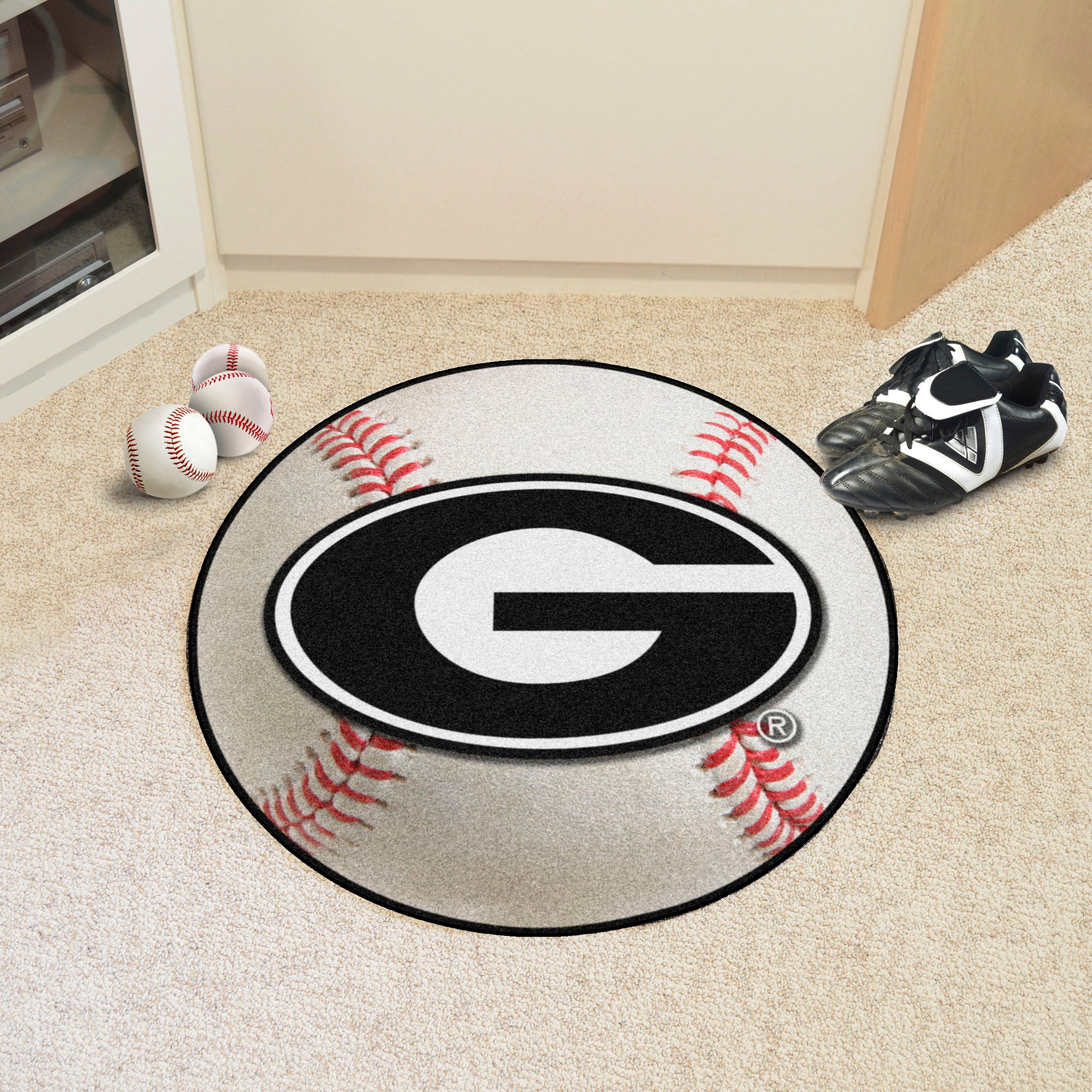 Georgia Bulldogs Baseball Rug - 27in. Diameter - Georgia