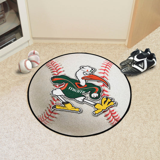 Miami Hurricanes Baseball Rug - 27in. Diameter, Sebastian the Ibis