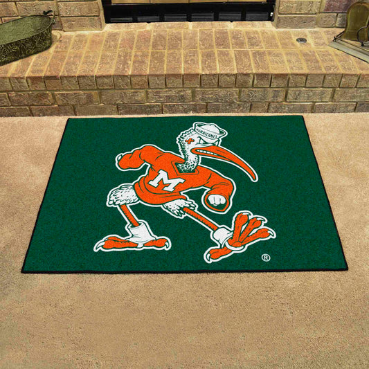 Miami Hurricanes All-Star Rug - 34 in. x 42.5 in., Sebastian the Ibis