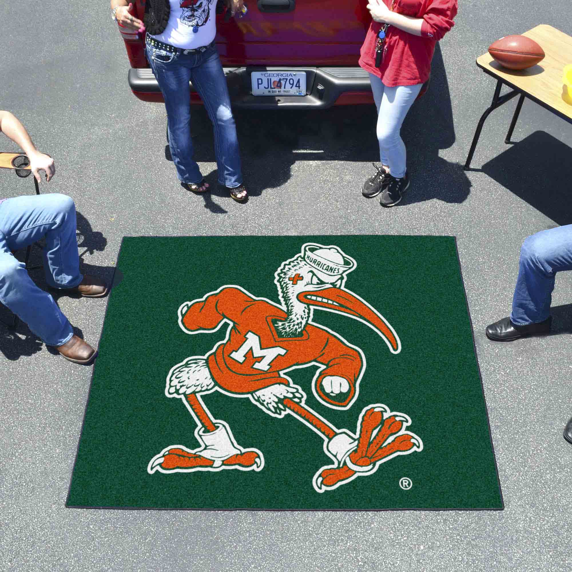 Miami Hurricanes Tailgater Rug - 5ft. x 6ft., Sebastian the Ibis