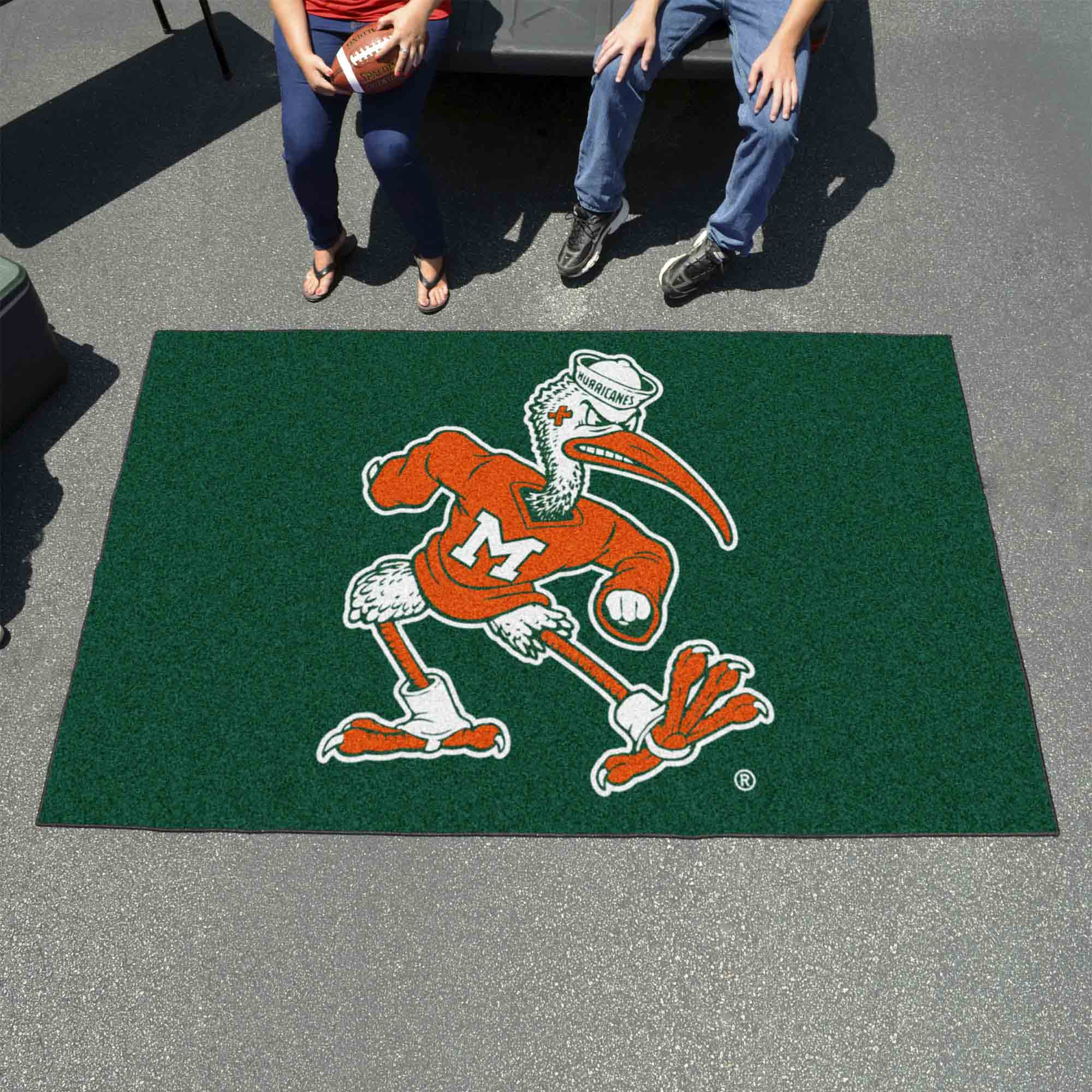 Miami Hurricanes Ulti-Mat Rug - 5ft. x 8ft., Sebastian the Ibis