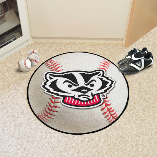 Wisconsin Badgers Baseball Rug - 27in. Diameter