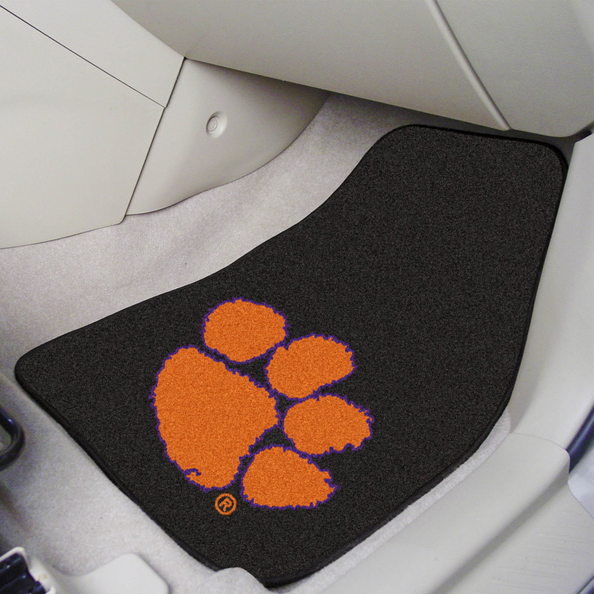 Clemson Tigers Front Carpet Car Mat Set - 2 Pieces, Black