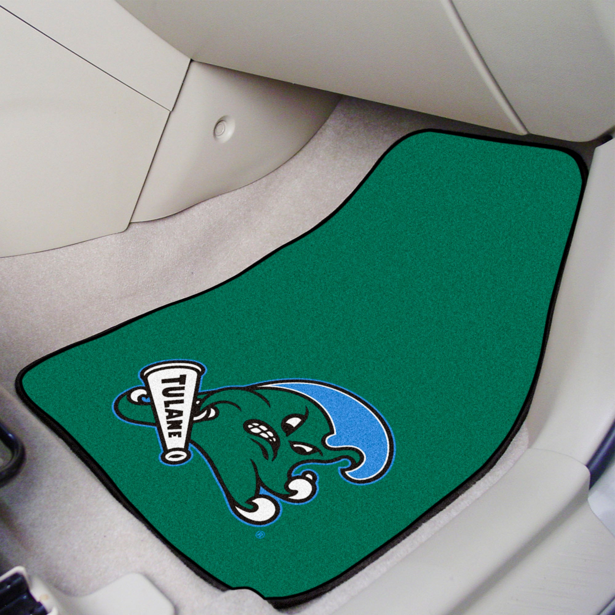 Tulane Green Wave Front Carpet Car Mat Set - 2 Pieces - Tulane