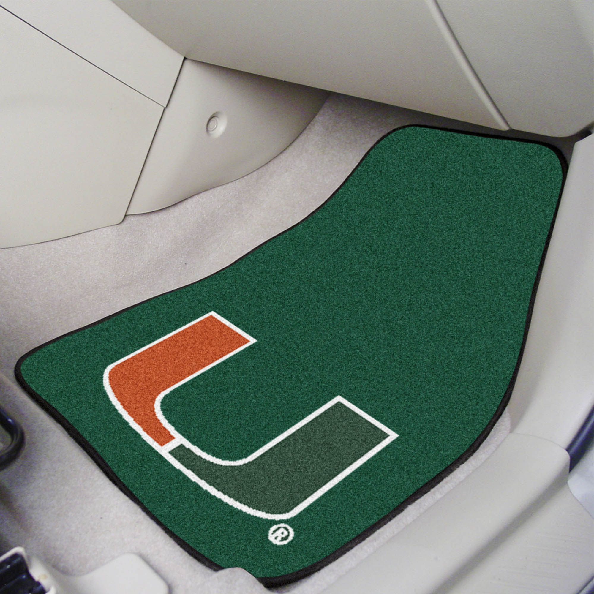 Miami Hurricanes Front Carpet Car Mat Set - 2 Pieces