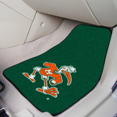 Miami Hurricanes Front Carpet Car Mat Set - 2 Pieces, Sebastian the Ibis