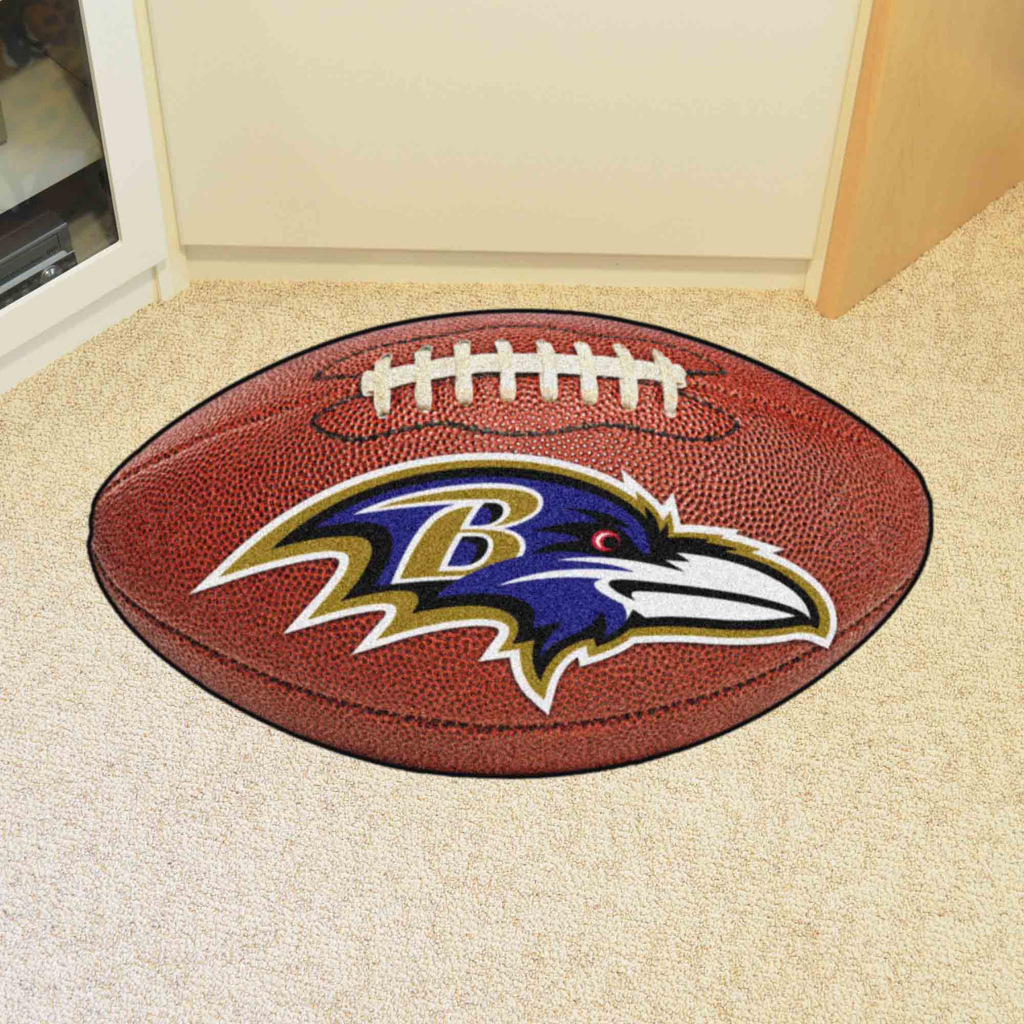 Baltimore Ravens Football Rug - 20.5in. x 32.5in. - Baltimore Ravens