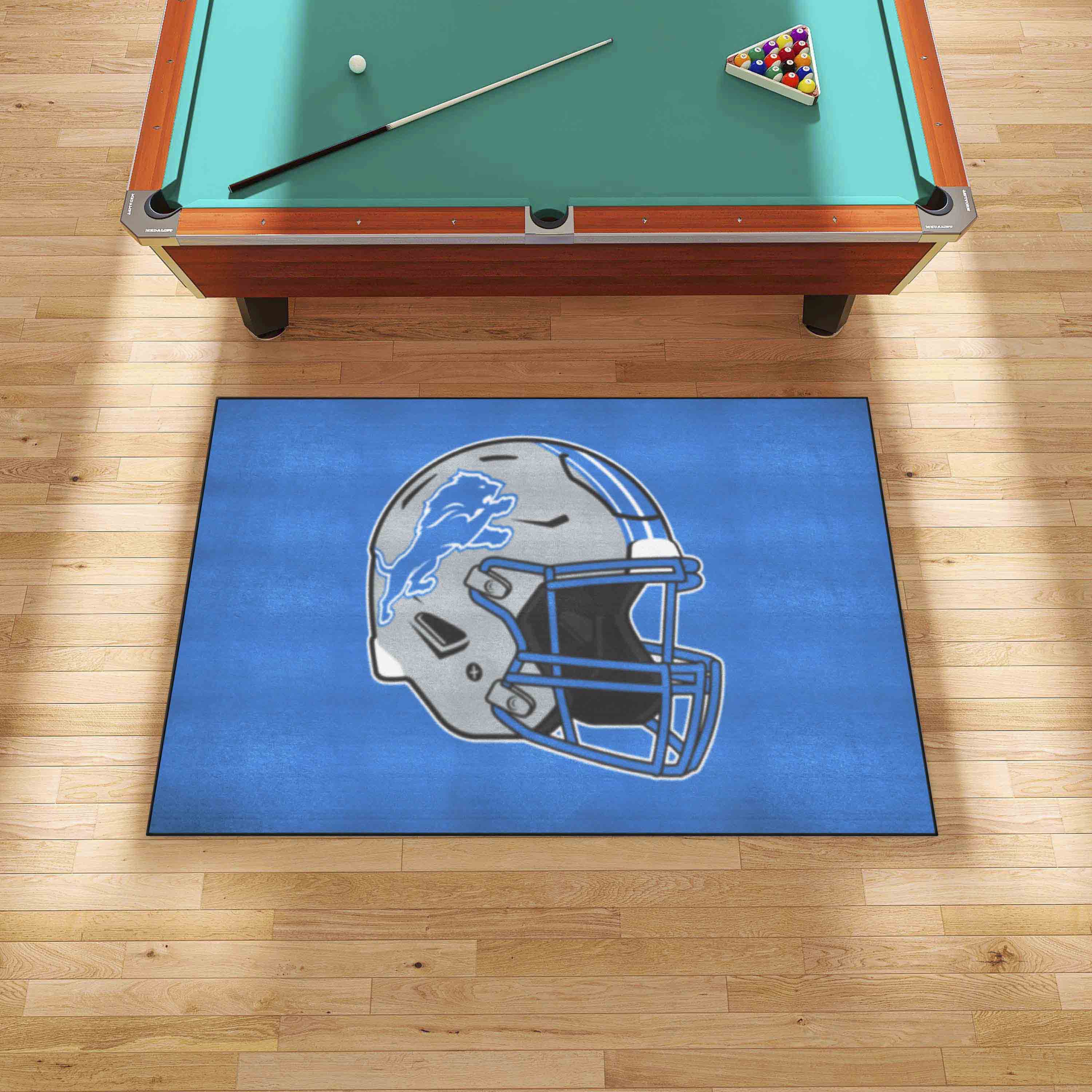 Detroit Lions Ulti-Mat Rug - 5ft. x 8ft., Helmet Logo - Detroit Lions